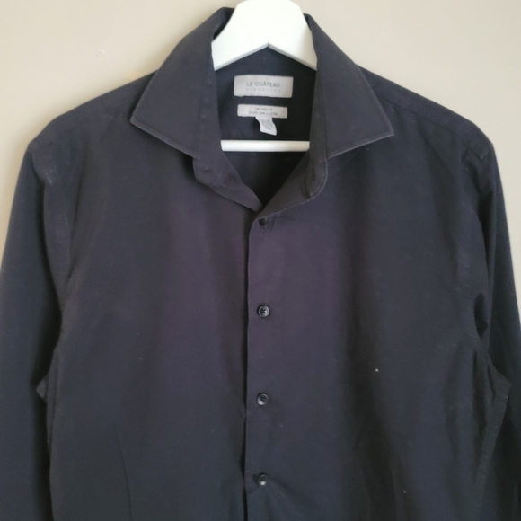 Le Chateau Black Button Down Shirt Size Small - Picture 2 of 8